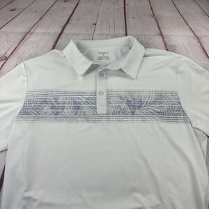 Gradual Men's XL Short Sleeve Polo Shirt Stretch White Floral Golf